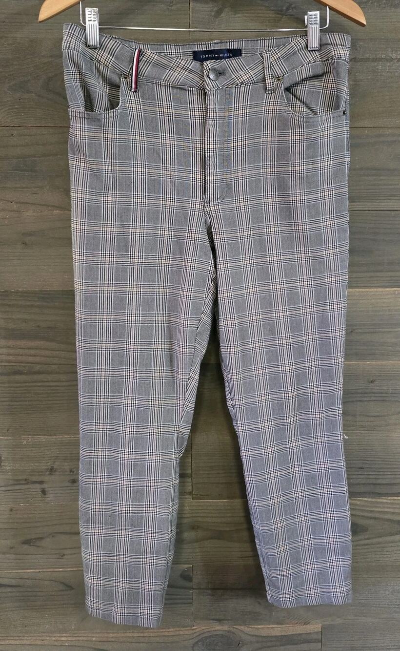 Tommy Hilfiger Women’s Plaid Cropped Dress Pants Size 14 Very Good Condition